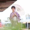 No. 26 kimono comes with a simple girdle and fan (bow tie, inner outfit is photographed separately)
