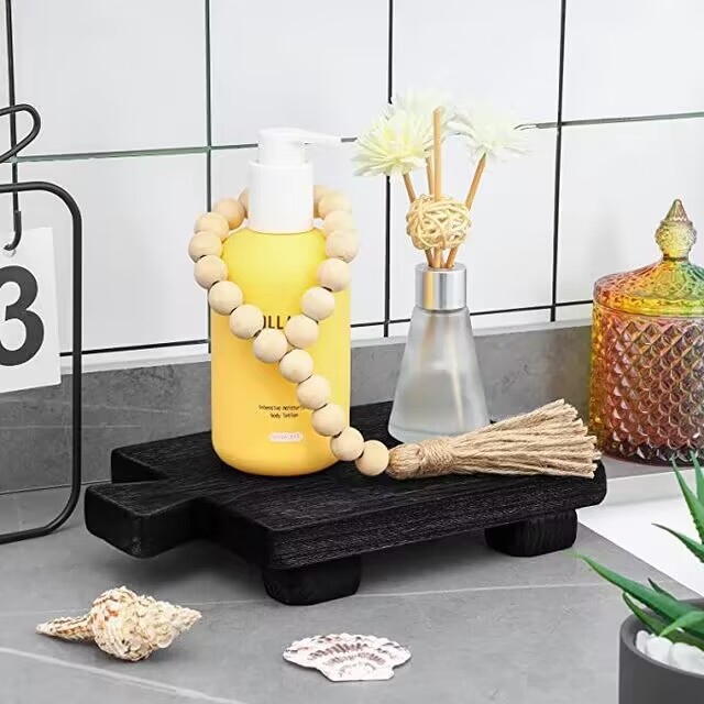 Plantas verdes retro, madera maciza, hogar, sala de estar móvil, balcón, base carnosa de rábano verde, bandeja de madera