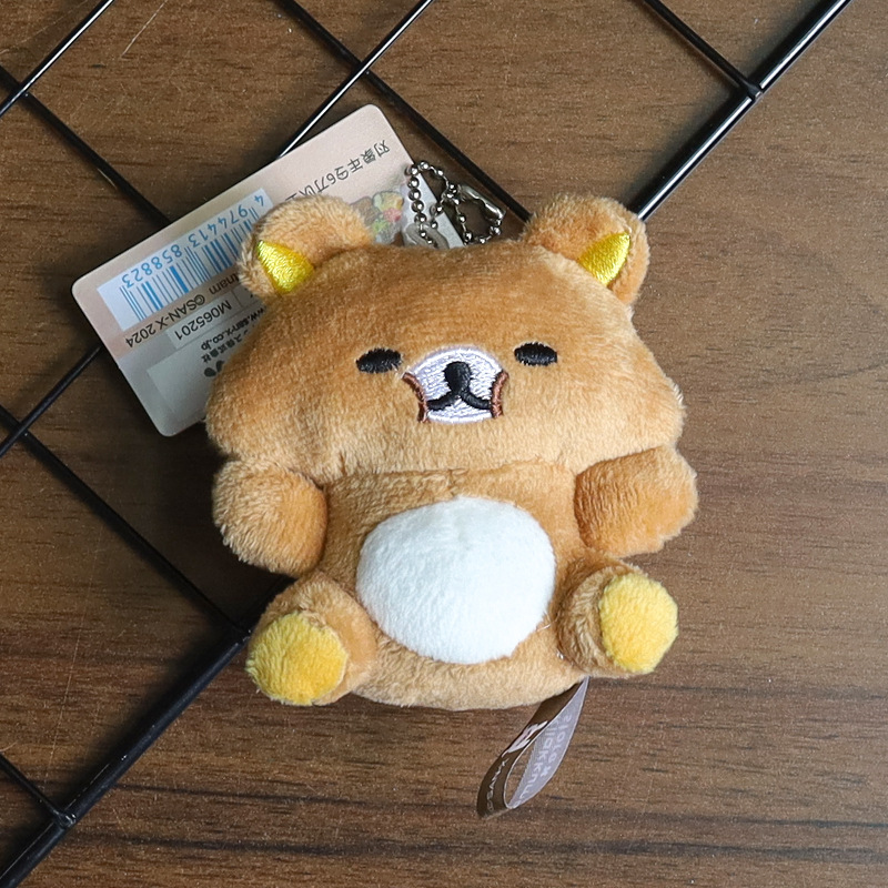 日系リラックマ20周年デパート店長ストラップ人形かわいい熊ミニぬいぐるみリュックサック飾り