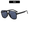 Fashionable retro brand sunglasses, glasses solar-powered for leisure hip-hop style, European style