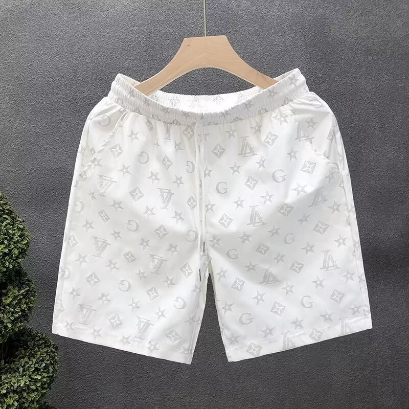 Summer New Men's Ice Silk Quick Drying Casual Sports Shorts Loose Breathable Five Point Pants With Letter Print_voghion.com