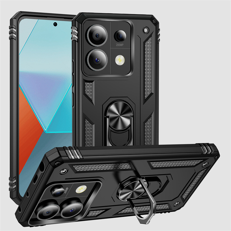 Suitable for Xiaomi Redmi Note13Pro Military Armor Mobile Phone Case Note12 Bracket Note11 Protective Cover