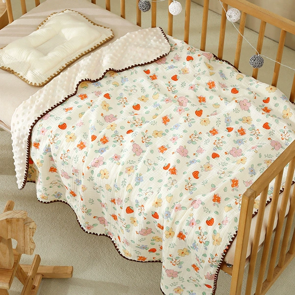 Strawberry flower (hook edge beanie blanket)