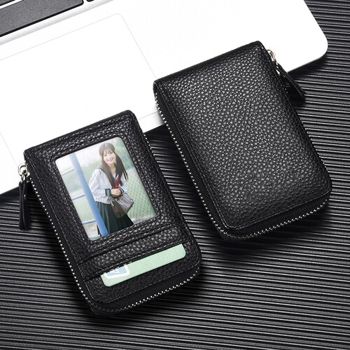 Card holder for men, anti-magnetic, multi-card slots, document storage, large capacity, driving license holder, small and lightweight, accordion style, card case, vertical design