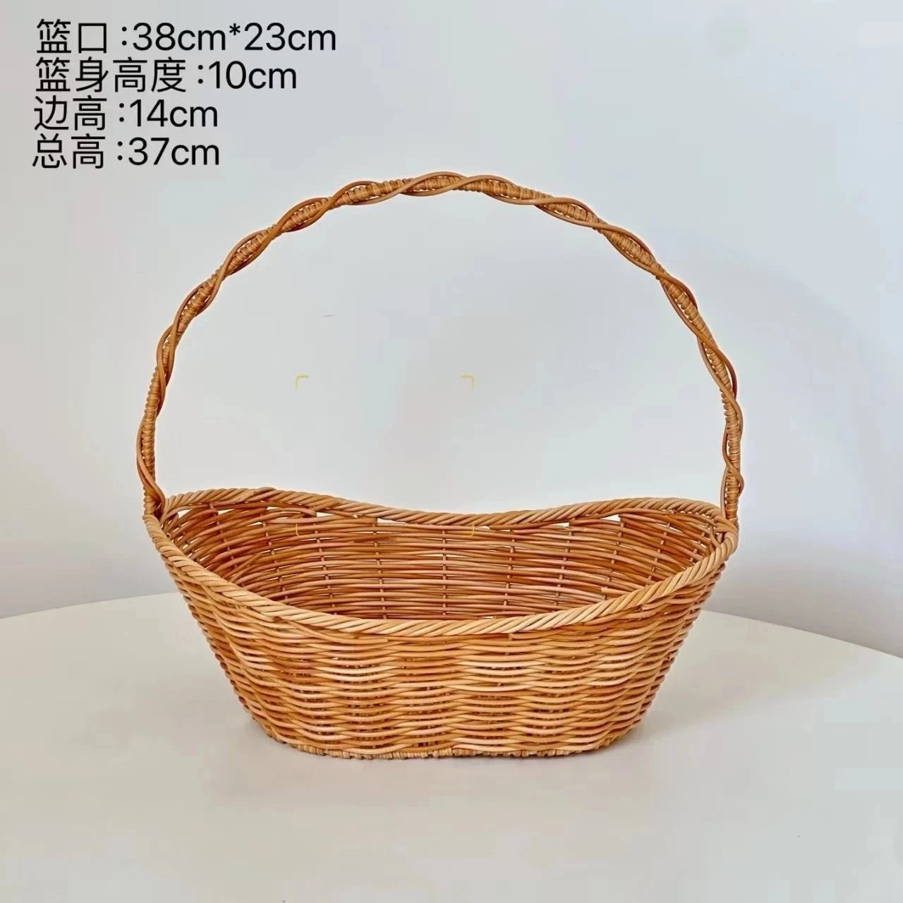 Cesta Floral Octagonal Portátil de Bambú Tejido para Festival del Medio Otoño image 16
