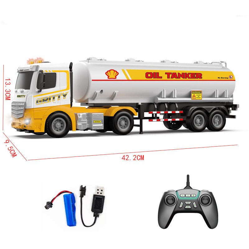 Transfronterizo eléctrico remoto contenedor remolque con iluminación y música transporte de doble capa contenedor simulado juguetes para niños