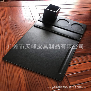 Leather A4 Conference Clip Business Conference Pad Clip Hotel Notes Clip Cup Holder suit Writing Pad Printing LOGO