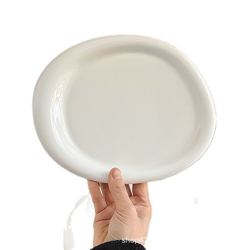 インスタイルセラミックプレートインターネットセレブぽっちゃり食器特殊な形のライト高級プレート朝食ケーキ白いデザートプレート|undefined