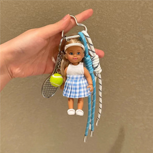 Minimalist Retro Tennis Pendant Improved Barbie Doll Keychain Golf Baseball Miu Series