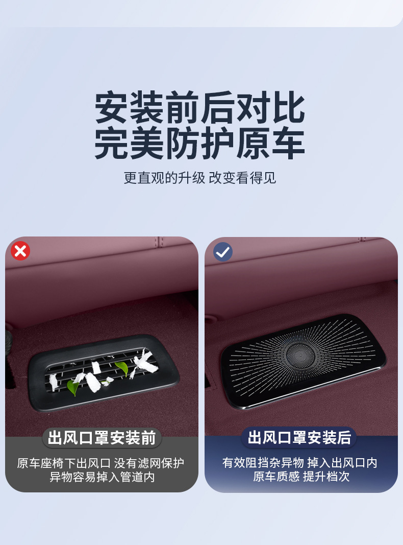 Suitable for Xiaomi Yu7 Under-Seat Air Outlet Protective Cover, Air Conditioning Dust-Proof and Anti-Blocking Cover, Car Interior Accessories