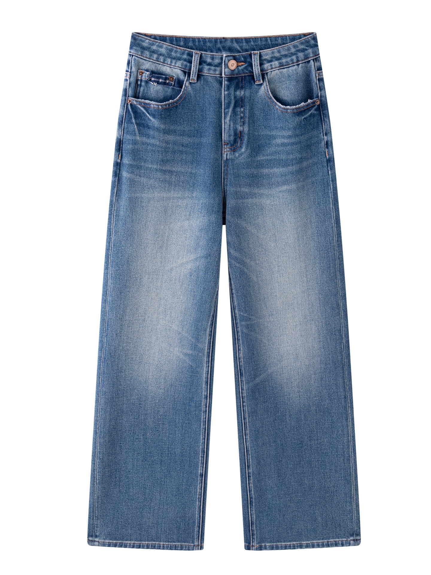JOCORBEI【Four-Way Stretch】Women's Jeans for Spring and Autumn, Loose Fit, Slimming, Straight-Leg, Narrow Version, Floor-Length Pants