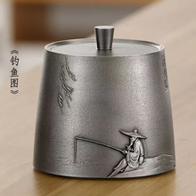 锡茶叶罐锡复古罐锡制茶罐密封罐防潮大号家用高档茶具礼盒装