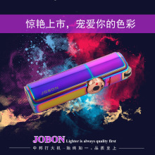 中邦ZB307 三头直冲打火机 小型直冲防风大容量气体充气蓝色火焰