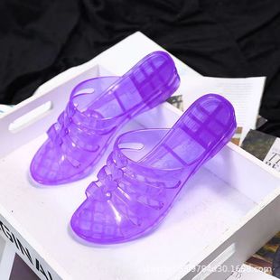 Crystal sandals and slippers jelly color fashion beach leisure ladies home travel stall foreign trade slippers