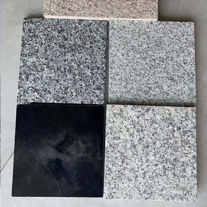 江苏徐州花岗岩石材芝麻灰白黑火烧板麻荔枝面庭院地砖室外广