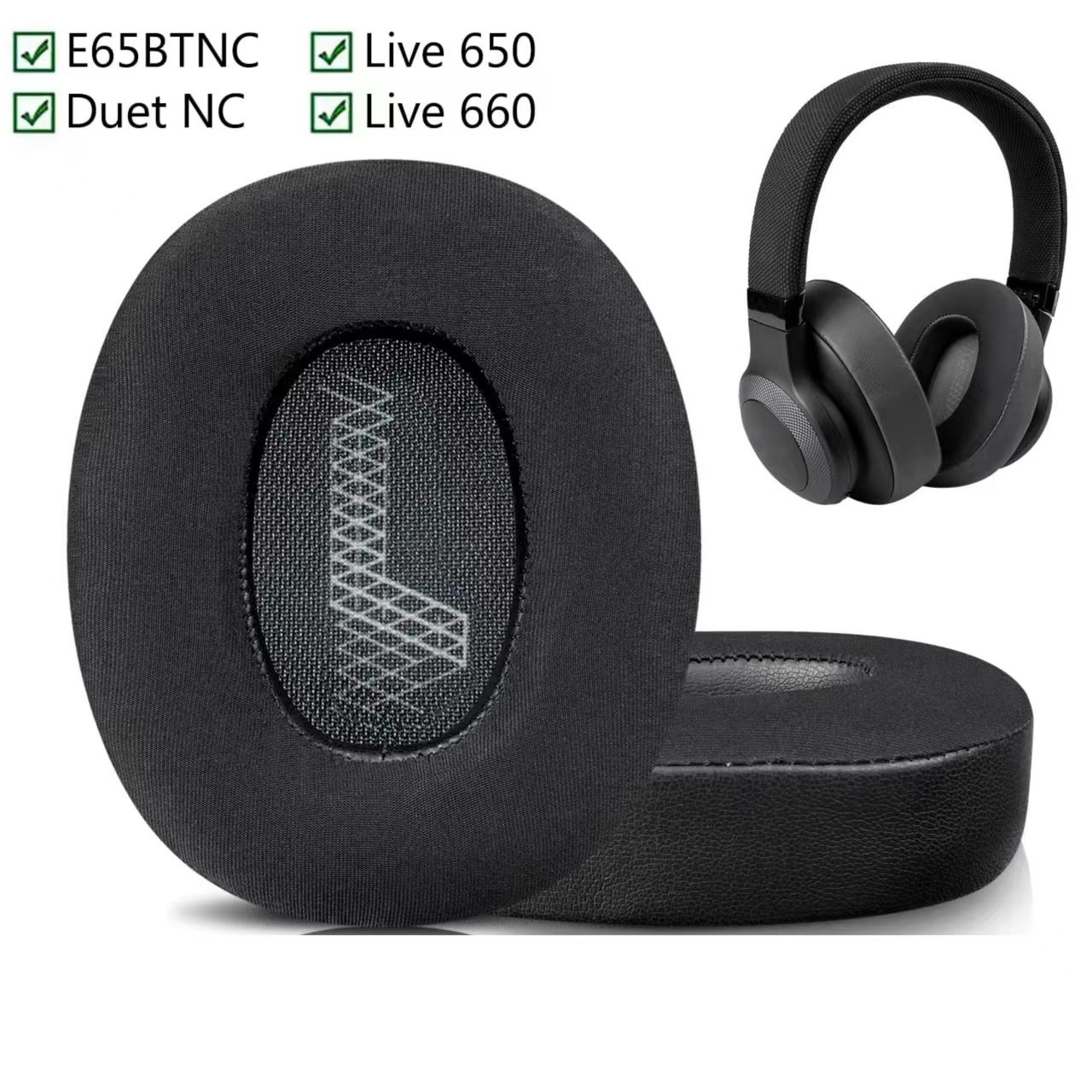 Aplicable a JBL E65BTNC Duet NC LIVE 650 660 BTNC orejeras cubierta del auricular