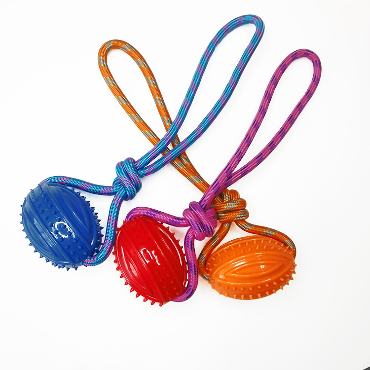 Mascota mordedura cuerda de juguete mordedura de dientes de nylon cuerda de rugby mano de entrenamiento de juguete perro de juguete fabricante