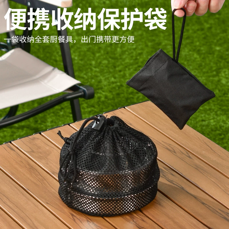 Handheld travel set stainless steel for camping, tableware