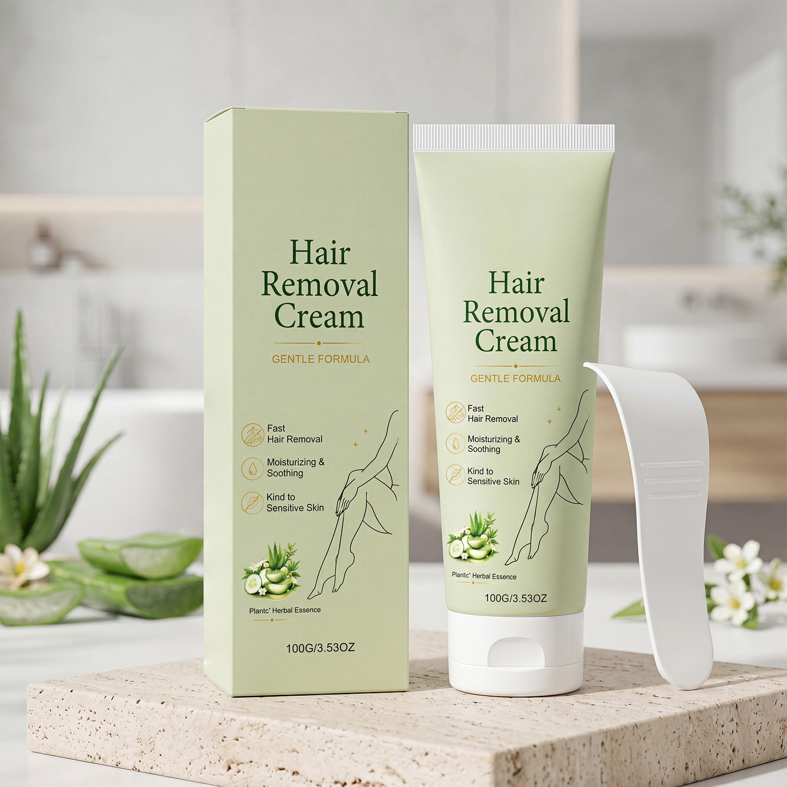Mild Hair Removal Cream, Refreshing, Clean, Smooth, Soft and Moisturizing, with a Smooth and Comfortable Texture, for Daily Cleaning of Body Skin and Hair