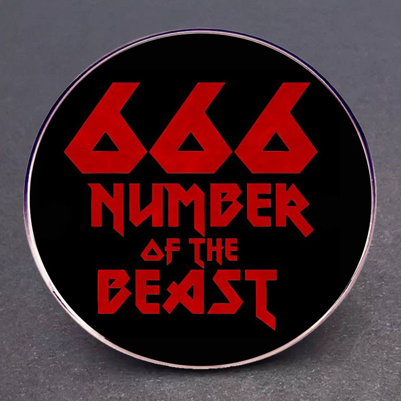 666 야수 번호 브로치 록 음악 앨범 핀 배지 금속 합금 배지 액세서리