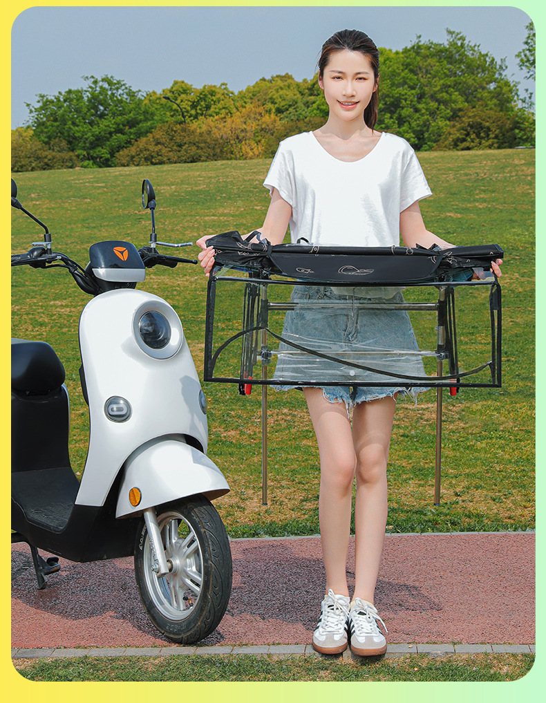 Electric Vehicle Fully Foldableing Awning New Retractable Fully Retractable Parasol Assembly-Free Awning Battery Vehicle Rain Umbrella