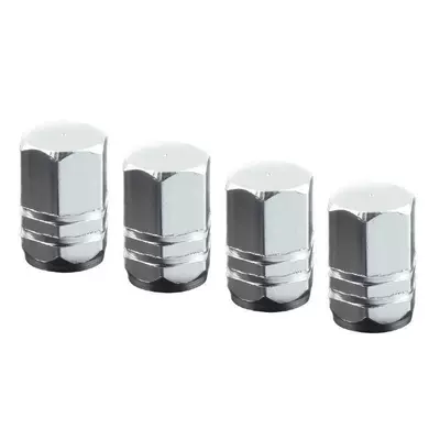 Suitable for automobile tire valve cap valve cap aluminum alloy valve core cap universal tire gas (Other Automotive Exterior Supplies) - 4-valve-capsules-silver-no-logo