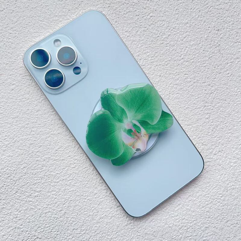 ins オーキッドアクリル接着剤磁気携帯電話ホルダーデスクトップ折りたたみポータブルオーキッド磁気携帯電話ホルダー|undefined