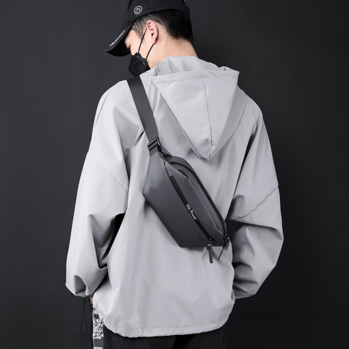 Men's Sports Waist Bag, Unisex Crossbody Bag Large Capacity Chest Bag Korean Style Multifunctional Sports Fitness Casual Single Shoulder Bag