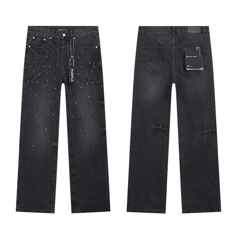 PURPLE BRAND JEANS美潮高街男士休闲破洞设计款修身显瘦牛仔长裤|undefined