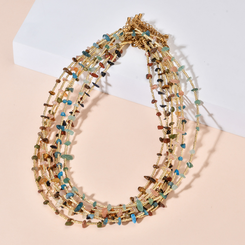 Copper Chain Material 1 Piece Quantity Stone Copper Geometric Necklace