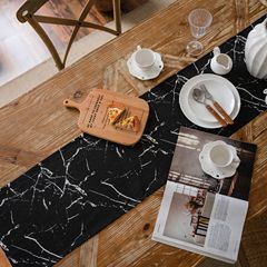 Emilamini American Marble Print Fringe Single Layer Table Scarf Table Runner Long Strip Factory Direct