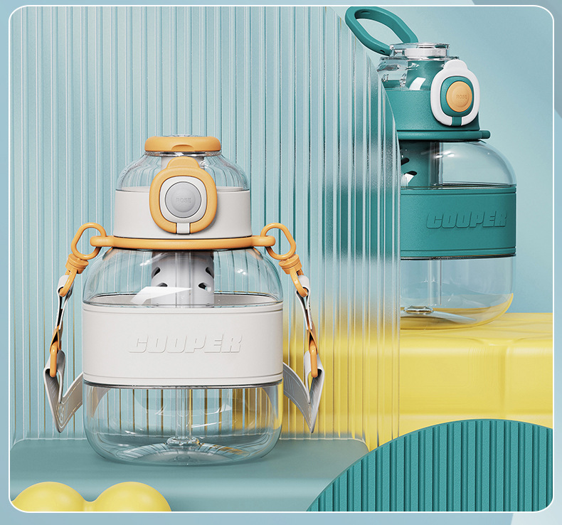 Creative and simple square water cup, summer large-capacity straw cup, high appearance level for girls, portable large-belted cup with tea strout pic 35