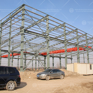 Carbon Steel Structure Factory Warehouse Garage Project Prefabricated Compression-Resistant Strong Carbon Steel Structure Construction Processing and Construction