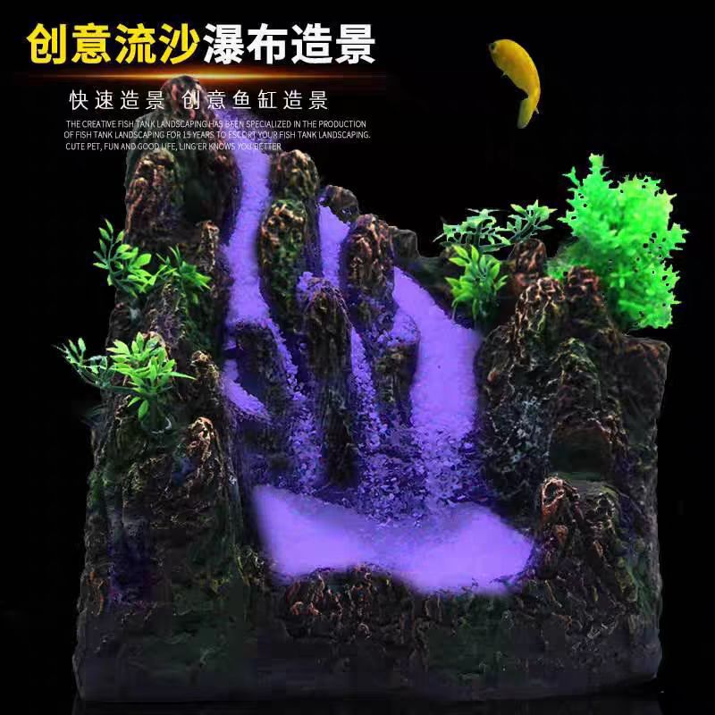Akvarium üçün Quicksand Şəlalə Dekorasiyası, DIY Landşaft