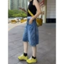 夏季高腰水洗显瘦牛仔裤