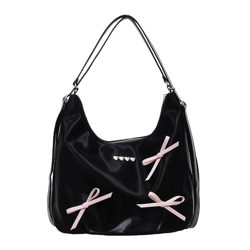 Capacious shoulder bag with bow, backpack