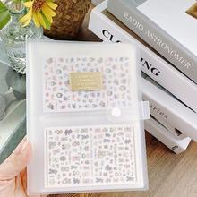 新款美甲贴纸收纳册大容量防尘按扣收纳手册贴纸美甲工具美甲用品