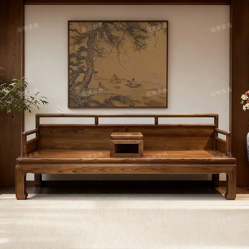 新中式实木罗汉床办公室休息床沙发床小户型客厅床榻休闲贵妃榻