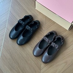 莞产高版 Miu家平底芭蕾鞋圆头褶皱一字带玛丽珍单鞋女春夏复古鞋