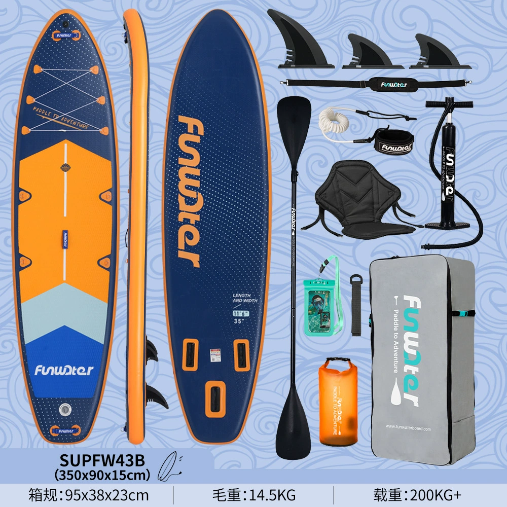 Надувная SUP Funwater для серфинга-стэнд-ап, варианты 335–385 см с веслом/сиденьем/основанием под камеру