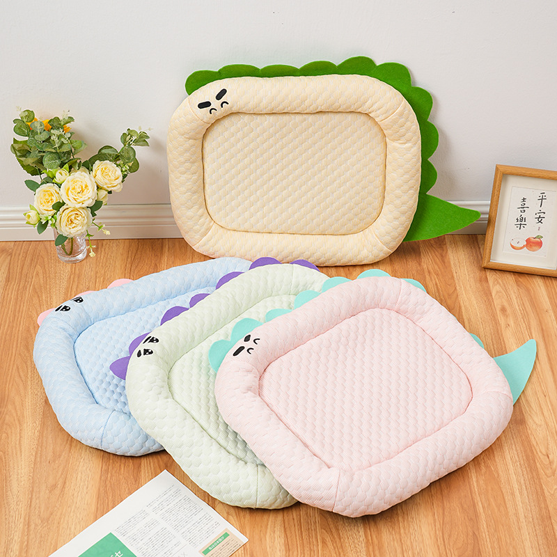 Perrera Dinosaur Series Cooling Cojín Cooling Cojín Cooling Cojín para perros Teddy Perro pequeño Cama para mascotas transpirable de verano