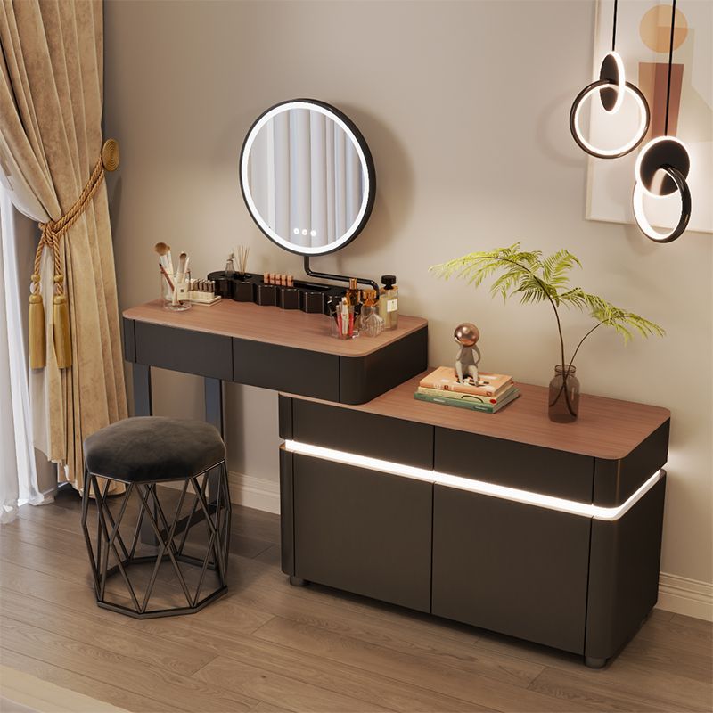 새로운 인기 모델 T-5 블랙 웨이브 우드 그레인 표면 4단 서랍장