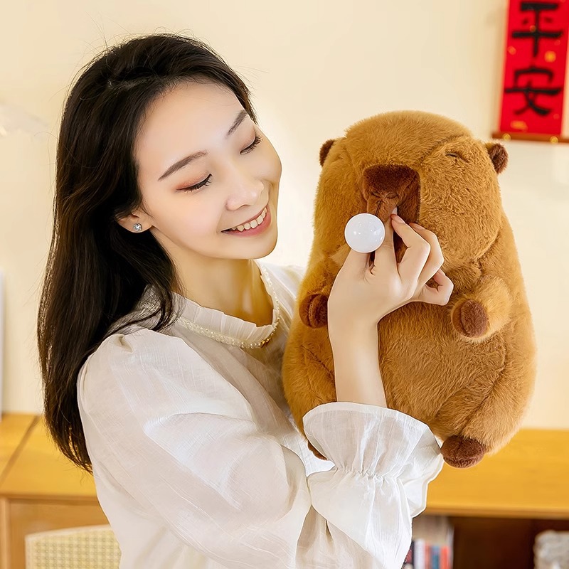 Muñeca de capibara de celebridades de Internet alrededor de la muñeca de capibara escupe burbujas, juguete de peluche, estabilidad emocional, almohada para dormir