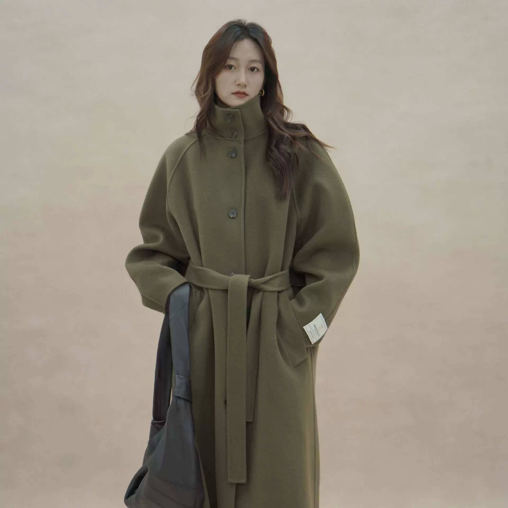 大连宣美~24年新款好穿不挑人双面羊毛大衣女士秋冬长款外套C-847