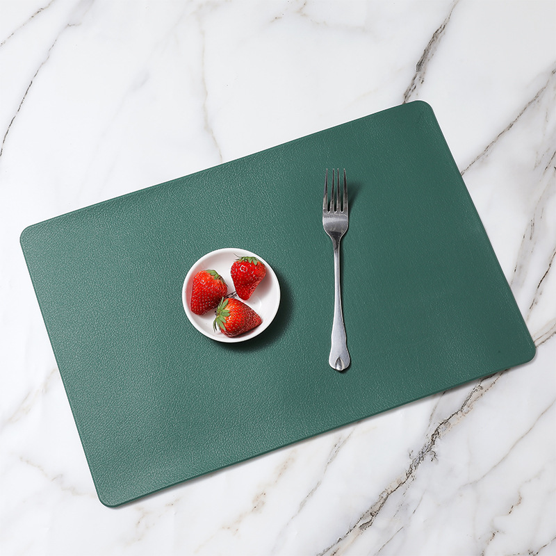 Simple PVC de cuero placemat Hotel Cafe hogar estera de mesa fácil de limpiar de doble capa estera de aislamiento decorativo estera de mesa de registro image 12
