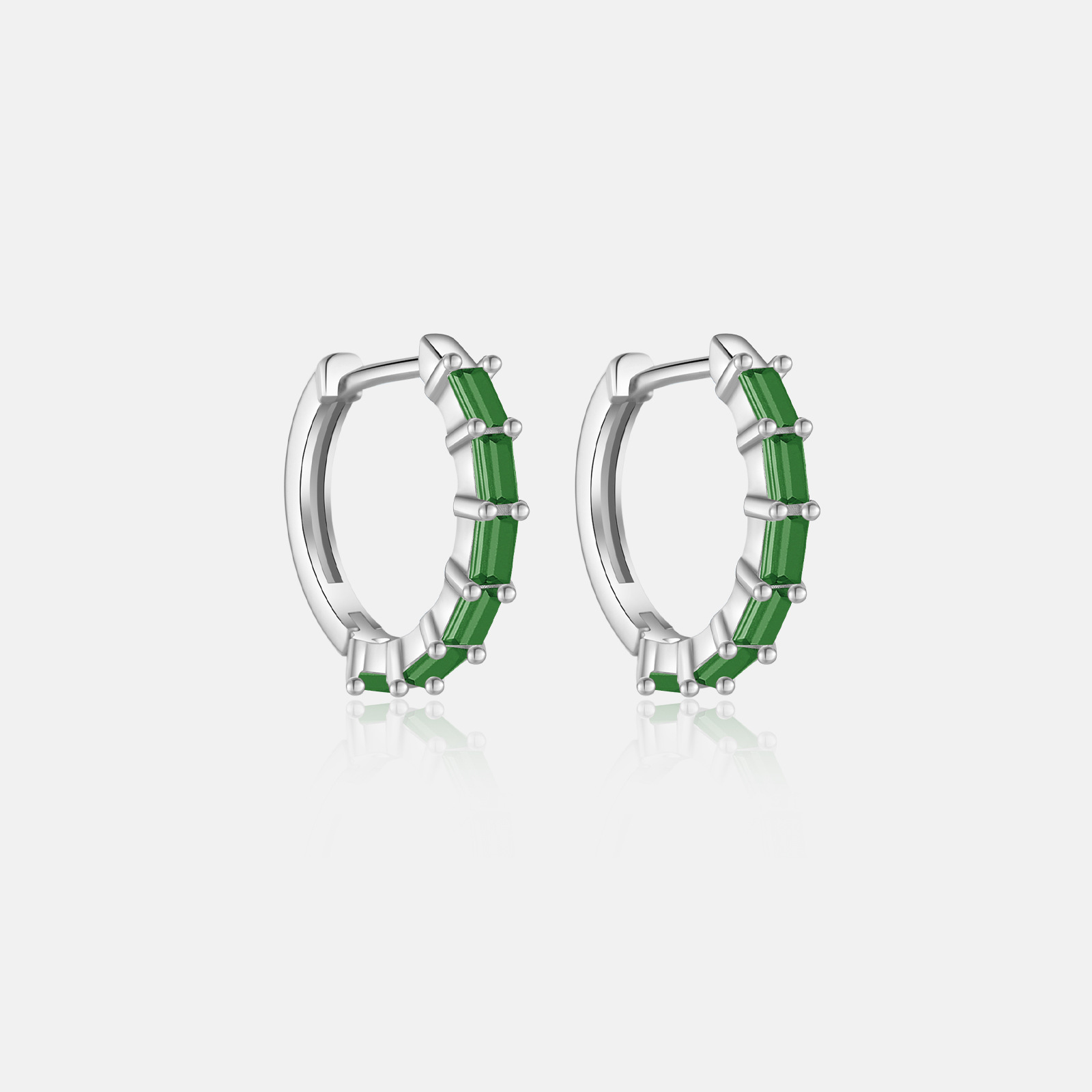 Zircon Inlay Material 1 Pair 18K Gold Plated 925 Sterling Silver Zircon Geometric Earrings