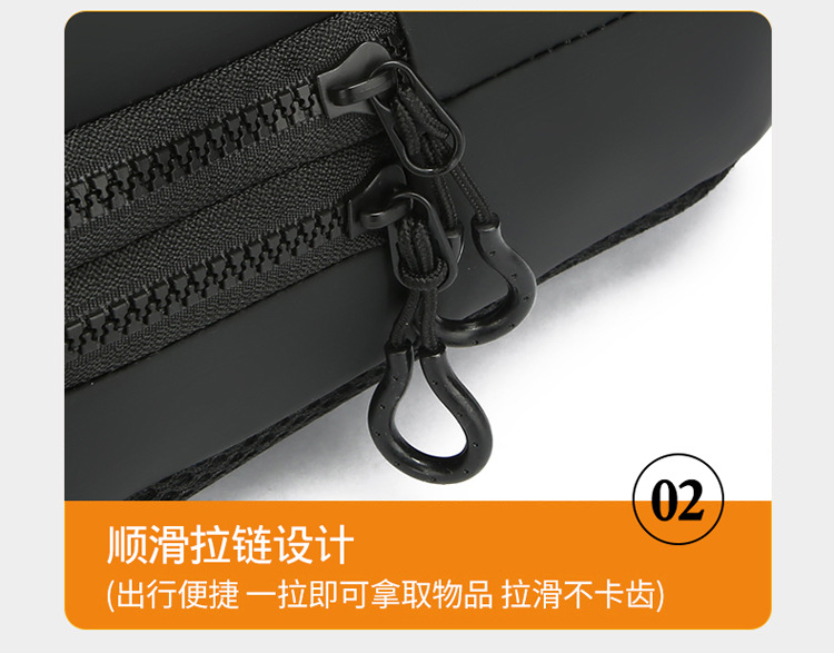 New cross-border men's chest bag, casual large-capacity single-shoulder crossbody bag, water-resistant trendy backpack with LOGO printing undefined