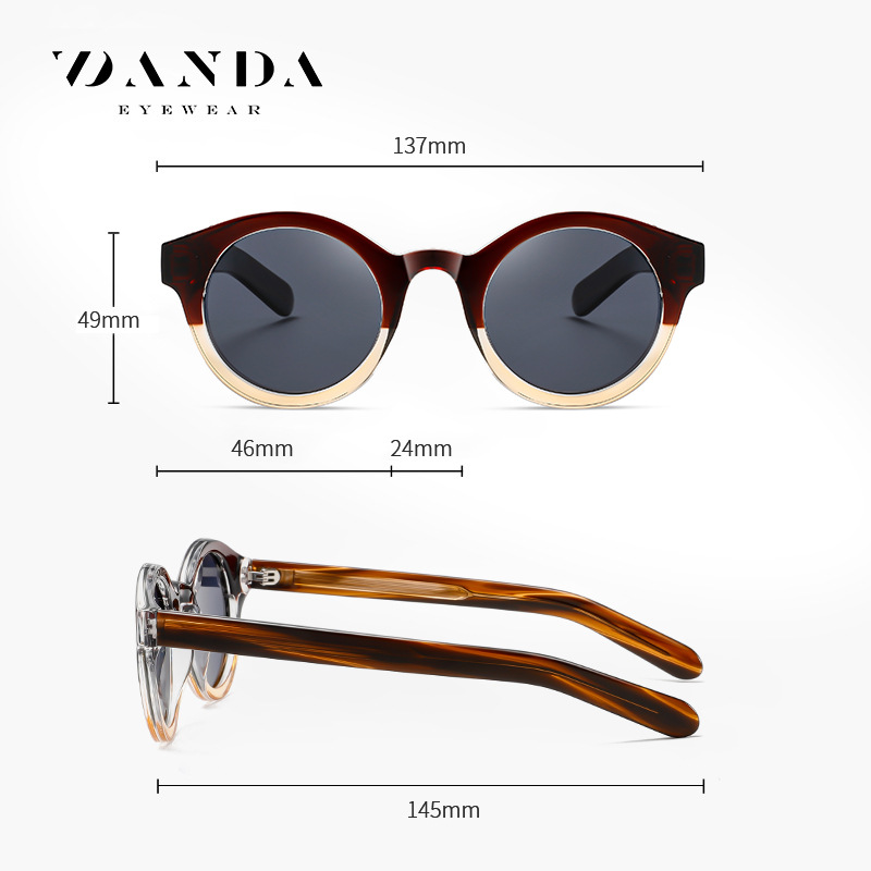 Nuevas gafas de sol de montura redonda S31125 Gafas de sol polarizadas de hoja de personalidad para hombre Gafas de sol de alta gama para mujer