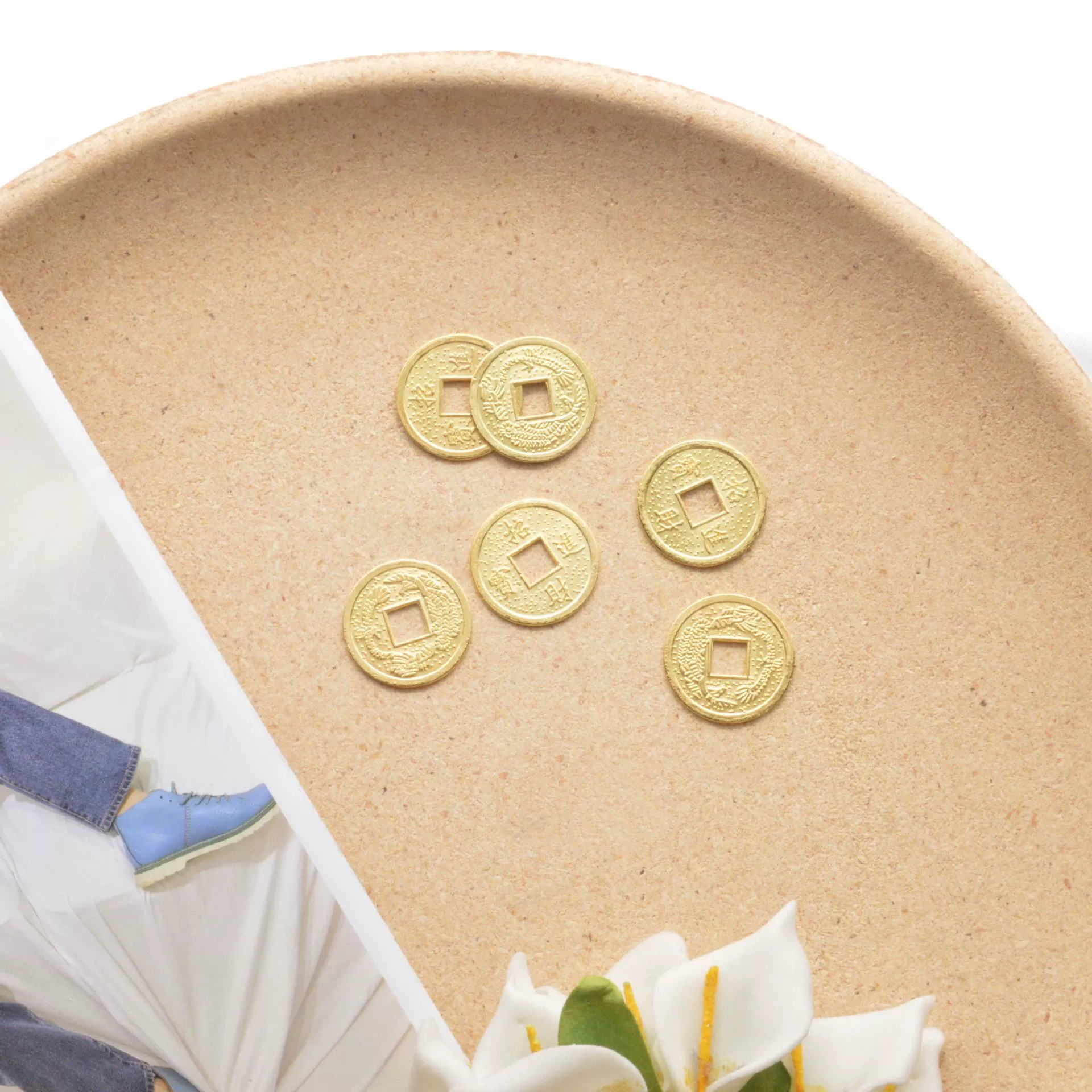 Ремесла золотой сплав медные деньги 2 см аксессуары дерево удачи капля клей запечатывание вещи Дракон Феникс сокровище Чехол для мобильного телефона украшение