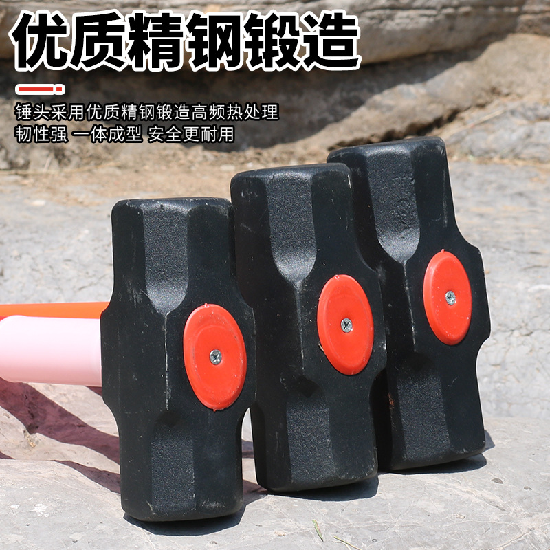 Long handle octagonal hammer, soft plastic handle, wall hammering tool, shock absorbing octagonal hammer case